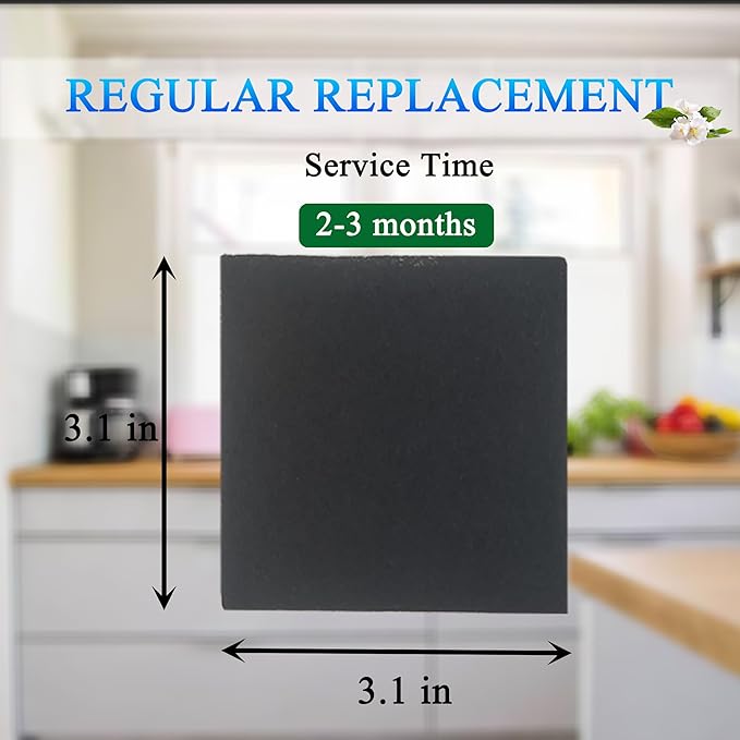 Odor Absorbing Filter Refills for SIMPLI-Magic Trash Can, Activated Charcoal Deodorizer Compatible with SIMPLI-Magic Garbage Bins with Built in Odor Filter Compartment, Square (Pack of 6)