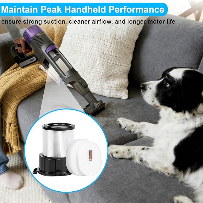Filter for Shark IP3251 IP3253 IP3225 PowerDetect Clean & Empty Vacuum, 1 Post-Motor 1 Pre-Motor Filters for Handheld Vacuum, 1 HEPA 1 Foam & Felt 1 Odor Neutralizer Cartridge for Auto-Empty Dock