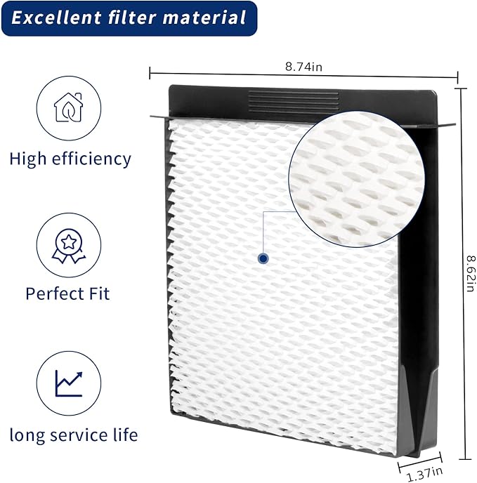 1040 Essick Humidifier Wick Filter for AIRCARE Air Humidifier B23 DP3 B40 B40-C 3D6-100 5D6-700 7D6-100 B23-710 B23-810 D46-720 CM330 500 700 3000 series Fit MoistAir models: MA-0300 MA-0500 - 4 Pack