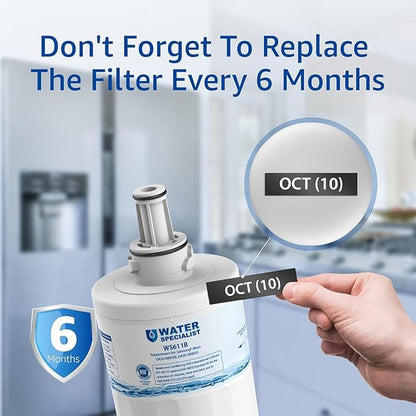 Waterspecialist DA29-00003G Refrigerator Water Filter, Replacement for DA29-00003G, DA29-00003B, Aqua-Pure Plus, RSG257AARS, RFG237AARS, HAFCU1, RS22HDHPNSR, WSS-1, 3 Filters