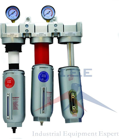 3/4" Inline Compressed Air Regulator Filter Desiccant Dryer Moisture Separator 4 Stage In Line Air Filtration System