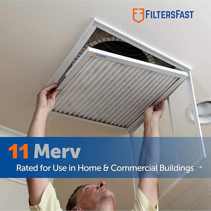 Filters Fast 18x25x2 Pleated Air Filter Merv 11, 2 Inch AC Furnace Air Filters, Made in the USA, Actual Size 17.75x24.75x1.75, 6 Pack