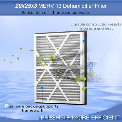 2 Pack 20''x25''x3'' Air Filter Replacement fo Compatible with Zephyr Vgf Series MERV 13 Return Grille Air Cleaner 20''x25''x3'' MERV 13 Air Filter, 20x25x3 Furnace Filter MERV 13