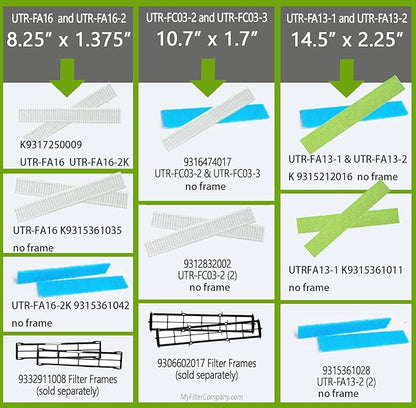 4-pack Filters Compatible with Fujitsu General UTR-FA16 and UTR-FA16-2