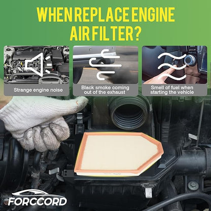2-Pack Engine Air Filter Fits for BMW F25 F26 Series X3 2011-2017, X4 2015-2018, 2.0L 3.0L Air Filter Replacement CA11422 13717601868 Car Accessories