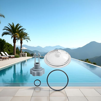SF80110-1 Leaf Trap Cover Lid,Pool Leaf Trap Cover Lid,O-Ring & Valve,Fit for Intex 12 Inch (Pump Flow Rate: 2,100 GPH) Sand Filter Pump,NOT Fit for Intex 14&16 Inch,Sand Filter Pump Replacement Parts