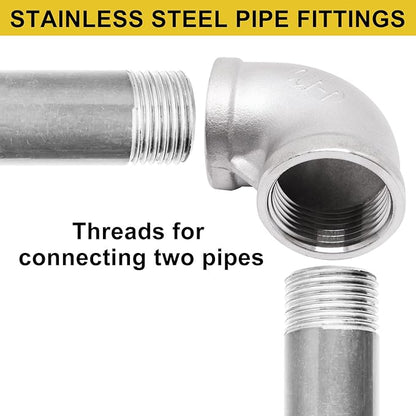 1Pc 304 Stainless Steel 90 Degree Elbow 1" NPT Female x 1" NPT Female Threaded Pipe Fitting
