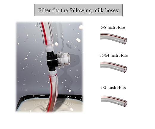 Inline Milker Filter, Clear Plastic Housing with White Connectors, for Milking Machines Portable or Fixed. (1Pc)