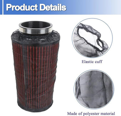Air Filter Cover Large Dustproof Protective for Harley Davidosn Touring Model Universal Cold Air Intake Filter Sock Air Filter Wrap, 1 Pack