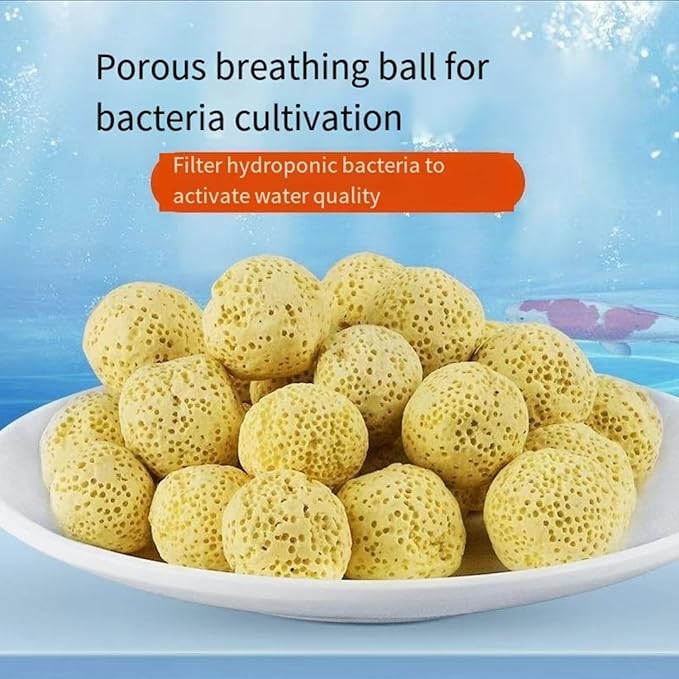 2500g 5.5lb Filter Media,bio Balls for Aquarium Filter，Pond Filter Media，Fish Tank Filter Media，Bio Balls Ceramic Rings ，Aquarium Filter Media with Mesh Bag