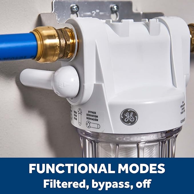 GE Whole House Water Filtration System, Reduce Sediment, Rust & More, Install Kit & Accessories Included, Filter Not Included, Replace Filter (FXWTC, FXUSC, FXWPC, FXWSC) Every 3 Months, GXWH20T