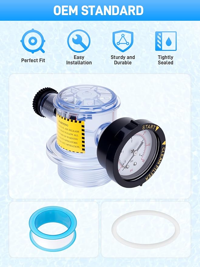 273564Z Manual Air Relief Assembly Clear Body Compatible with Pentair Triton II, Triton C, Triton C-3, TR100C, TR140C, and CLR Pool Spa Sand Filters