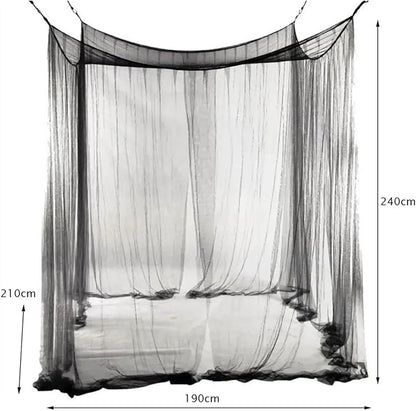 Canopy Bed Curtains Black/White/Beige Elegant Lace Canopy Curtain for Double King Size Bed(White)