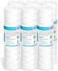 Membrane Solutions 50 Micron 10"x2.5" String Wound Whole House Water Filter Replacement Cartridge Universal Sediment Filters for Well Water - 6 Pack