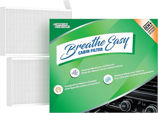 Spearhead OEM+ Particulate Breathe Easy Cabin Filter | Fits 2017-25 Model 3, 2020-25 Model Y Like OEM | Provides Max Airflow & Enhanced Performance (BE-111P)