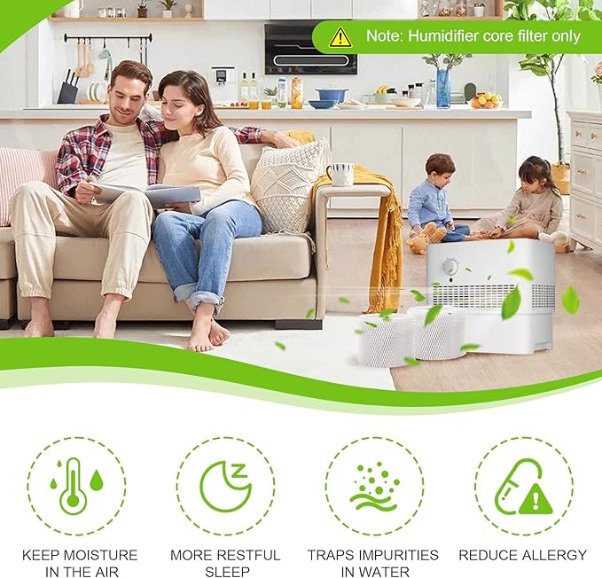 Humidifier Filter for Pelonis PSU10E1BB, PSU10E1WW, PSU10E2FWW and PSU10E2FBB Compatible with Air Filter Factory Replacement for Pelonis Humidifier Wick Filter 2 Pack