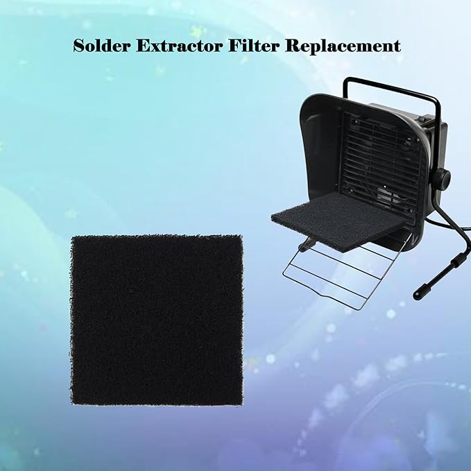 8 Pack Activated Carbon Filters Compatible with Hakko Xytronic Aoyue Smoke Absorber, 5 1/8 Inch x 5 1/8 Inch Solder Extractor Filter