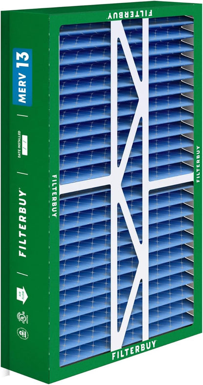 Filterbuy 17.5x27x5 Air Filter MERV 13 Optimal Smoke & Allergy Defense (4-Pack), Pleated HVAC AC Furnace Filters for Trane Perfect Fit & American Standard (Actual Size: 17.13 x 26.13 x 4.97)