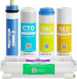 11 Stage Reverse Osmosis RO System replacement Filter Set 5 in1 Alkaline, Sediment GAC Carbon CTO, Inline Post-Carbon and 4 Pins U-V + 50 GPD Membrane