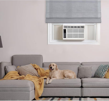 Whirlpool 8,000 BTU Window Air Conditioner with Dehumidifier, 115V, Window AC for Rooms up to 350 Sq. Ft., Living Room, Bedroom, or Apartment, with 3 Speeds, Remote Control, and 24H Timer, White