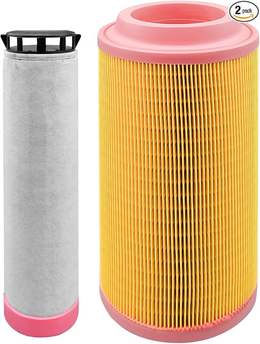 1 Set Air Filter Kit Replace AF26391 AF26392 C15300+CF300 46836 46837 P778989 P780030 RS3920 RS3921 AF26391 AF26392 32915802 2914930400 Fit for KUBOTA KRAMER MELROE