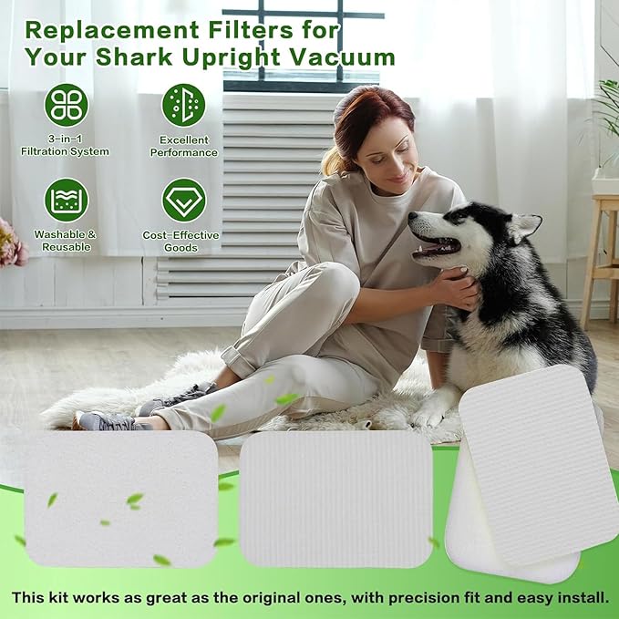 Foam Filters Replacement for Shark Pet ZU102 ZU100 ZU81 ZU75 Pet Pro ZU60 ZU62 ZU62C ZU62NP Swivel Pro ZU51 NV151 NV150 NV250 NV255 CU50WM Pet Plus NV251 NV255 Navigator Upright Vacuum, Part 1239FT60