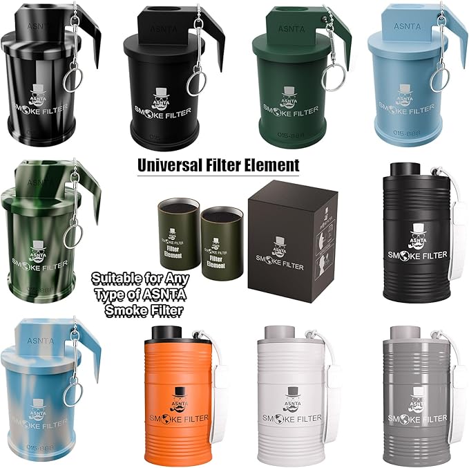 Metal Housing Personal Filter - Effectively Captures Smoke and Removes Odors,Long-Term Use, Equipped with Replaceable Cartridge (Filter)
