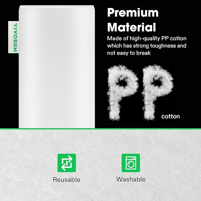 VIVOSUN 8 Inch Prefilter for 8" Carbon Filter, White, 17.72" Long