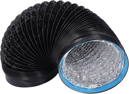 Dioche 7 Inch Conditioner 7in Dryer Vent Exhaust Duct Hose - Flexible Insulated Air Ducting, 6.56ft for HVAC Systems, Kitchens & Greenhouses - Durable PVC Aluminum Foil Design