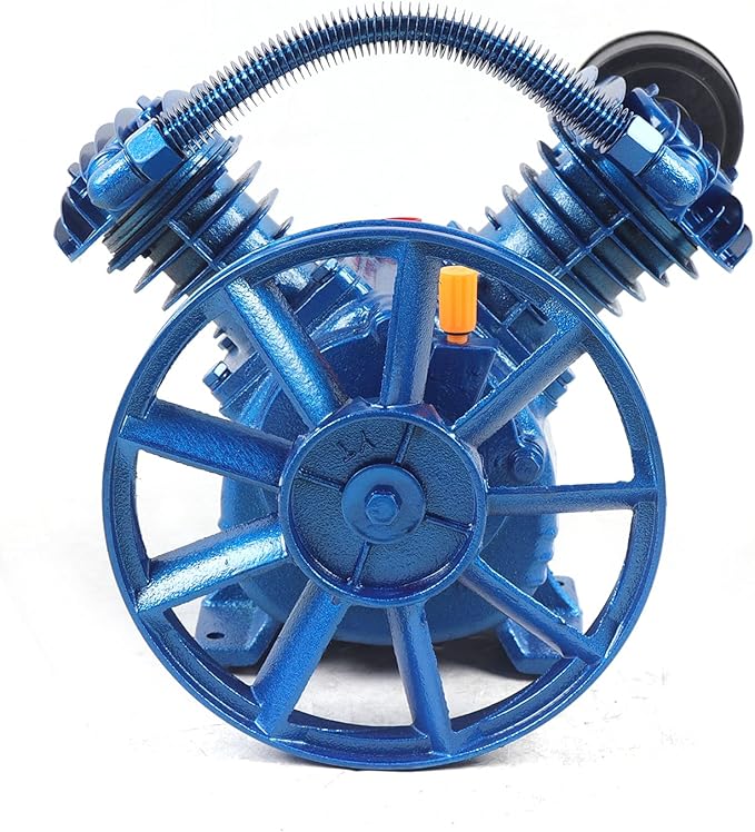 Air Compressor Pump Head 3Hp 175PSI 2-Cylinder Air Compressor Pump Pneumatic Air Compressor Motor Air Pump Head For Mining Construction Scientific Research Factory 2200W 13.78 * 9.84 * 12.6In