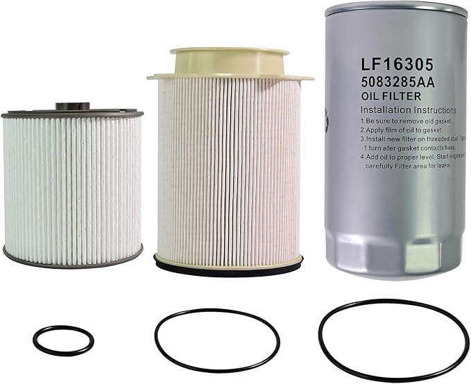 Oil Filter and Fuel Filter Water Separator Set Compatible with Ram 2500 3500 4500 5500 2019 2010 2011 2022 6.7L Diesel Replaces# 68436631AA 68157291AA 5083285AA