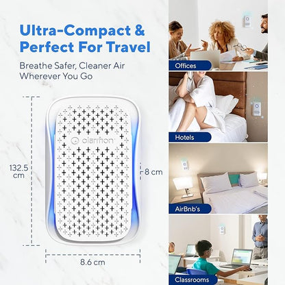 Clarifion - DSTx 2.0 Portable Air Purifier (6 Pack) - Plug In Air Ionizer HEPA Air Filter, Mini Personal Air Purifiers For, Bedroom and Pets Helps With Dust, Smoke, Airborne Dust and Odors