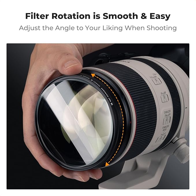 K&F CONCEPT 82mm Bilateral Blur Ghost Motion Filter Super Speed Effects for Camera Lens Clear Optical Glass with Cleaning Cloth