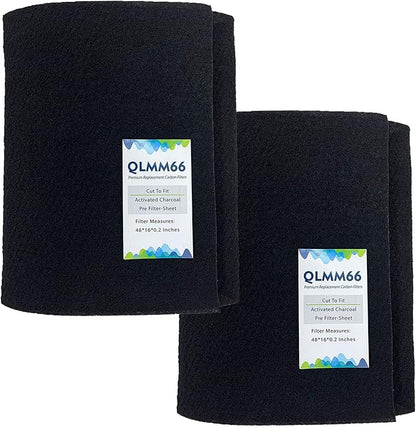 Carbon Fabric Filter - 16" x 48" x 0.2" (2 Pack) Activated Charcoal Hepa AC Vent Filter Replacement
