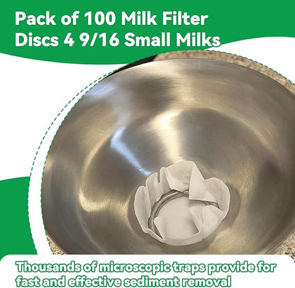 200 Pack Milk Filter Discs Quick Flow Non-gauze Small 4-9/16" Od Replacement Filters Disks for Raw Milk Strainer 200 Discs Per Box