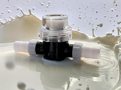 Inline Milker Filter, Clear Plastic Housing with White Connectors, for Milking Machines Portable or Fixed. (1Pc)