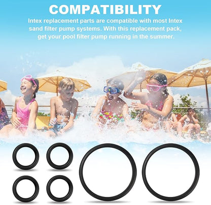 25004/2500 Filter Pump Replacement Seals Kit Fits for Intex Pool Filter Pumps Replacement Parts (Includes 5 Types of Parts) Pool Pump Replacement Parts & Accessories