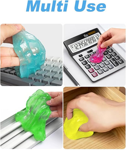 Car Cleaner Gels 4 Pack, Universal Dust Cleaner Putty Cleaner Slime, Cleaning Gel for Interior Detailing PC Keyboard, Auto Detailing Tools Car Cleaning Supplies Gift for Men Women, 320g