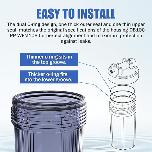 Whole House Water Filter O Ring 10"X4.5", 20"X4.5" for Simpure DB10C PurePlus PP-WFM10B Filter Housing Replacement Seals & Gaskets - 2PCS