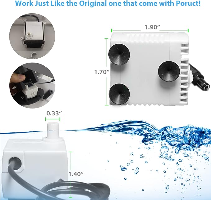 Aerogarden Replacement Pump Compatible with Harvest Bounty Farm Extra Ultra all models, Pump replacement model #200623, Included Extra 10 Pump Filters