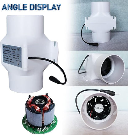 3 Inch 53 Cfm Inline Duct Ventilation Fan HVAC Exhaust Intake Fans 12V 10W Vent Blower for Hydroponics Grow Tent Attic Kitchen (Color : NO Adjustable Speed, Size : 10w)