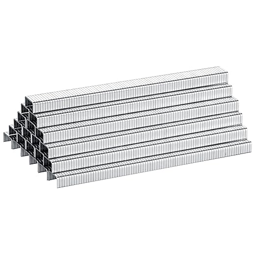 meite T-50 Staples, 1/4 Inch Heavy Duty Staples for Staple Gun, Galvanized 20 Gauge 3/8 Inch Crown Staple for Upholstery, Construction, Furniture (1 Case)