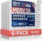 BNX TruFilter 14x14x1 Air Filter MERV 13 (6-Pack) - MADE IN USA - Electrostatic Pleated Air Conditioner HVAC AC Furnace Filters for Allergies, Pollen, Mold, Bacteria, Smoke, Allergen, MPR 1900 FPR 10