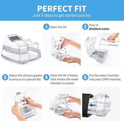 1 PC Replacement Water Chamber for AirSense 10 & AirCurve 10, Perfect Fit and Reliable Water Tank, with 10 Packs Filters Compatible with AirSense 10 & AirCurve 10 CPAP Machines