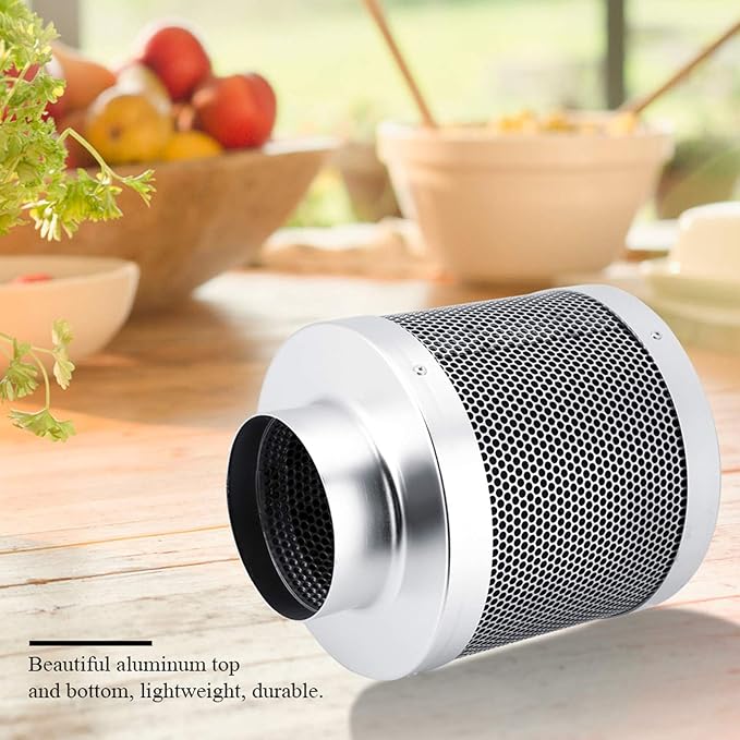 Stainless Steel Carbon Filter, 4 Inch Smelliness Control Scrubber, Odor Scrubber For House Workshop Grow Tent Rooms Inline Duct Fan Indoor Plant Hydroponics Grow Rooms