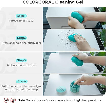 COLORCORAL Cleaning Gel for Car Universal Gel Cleaner Auto Detailing Car Vent Keyboard Cleaning Putty Car Interior Cleaner Dashboard Dust Remover Putty Auto Duster Cleaning Kit 160G - Rose Red