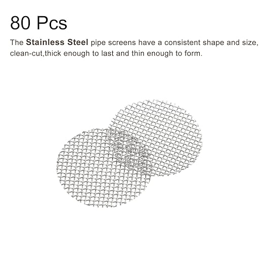 MECCANIXITY Pipe Screen Stainless Steel Screens, 3/8 Inch (9.5mm) Diameter for Pipe Filter, Pack of 80