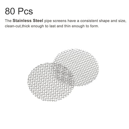 MECCANIXITY Pipe Screen Stainless Steel Screens, 3/8 Inch (9.5mm) Diameter for Pipe Filter, Pack of 80