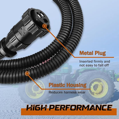 3 Pin Auxiliary Power Connector 3 Pin Auxiliary Cable Replace 187103A1 & A-RE48525, Tractor Replacement Socket Outlet Compatible with John Deere Tractor Case-IH Tractor Cotton Picker
