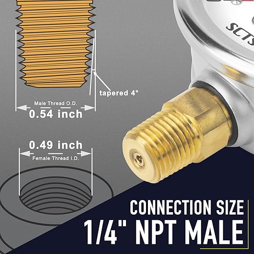 2-1/2" Dial Size, 0-100 Psi Lead-Free Pressure Gauge, Glycerin Liquid Filled, 1/4" NPT Lower Mount, Stainless Steel Case, for Water Pump, Pneumatic Air, Well Tank, RV Hose, Gas, Pressure Test